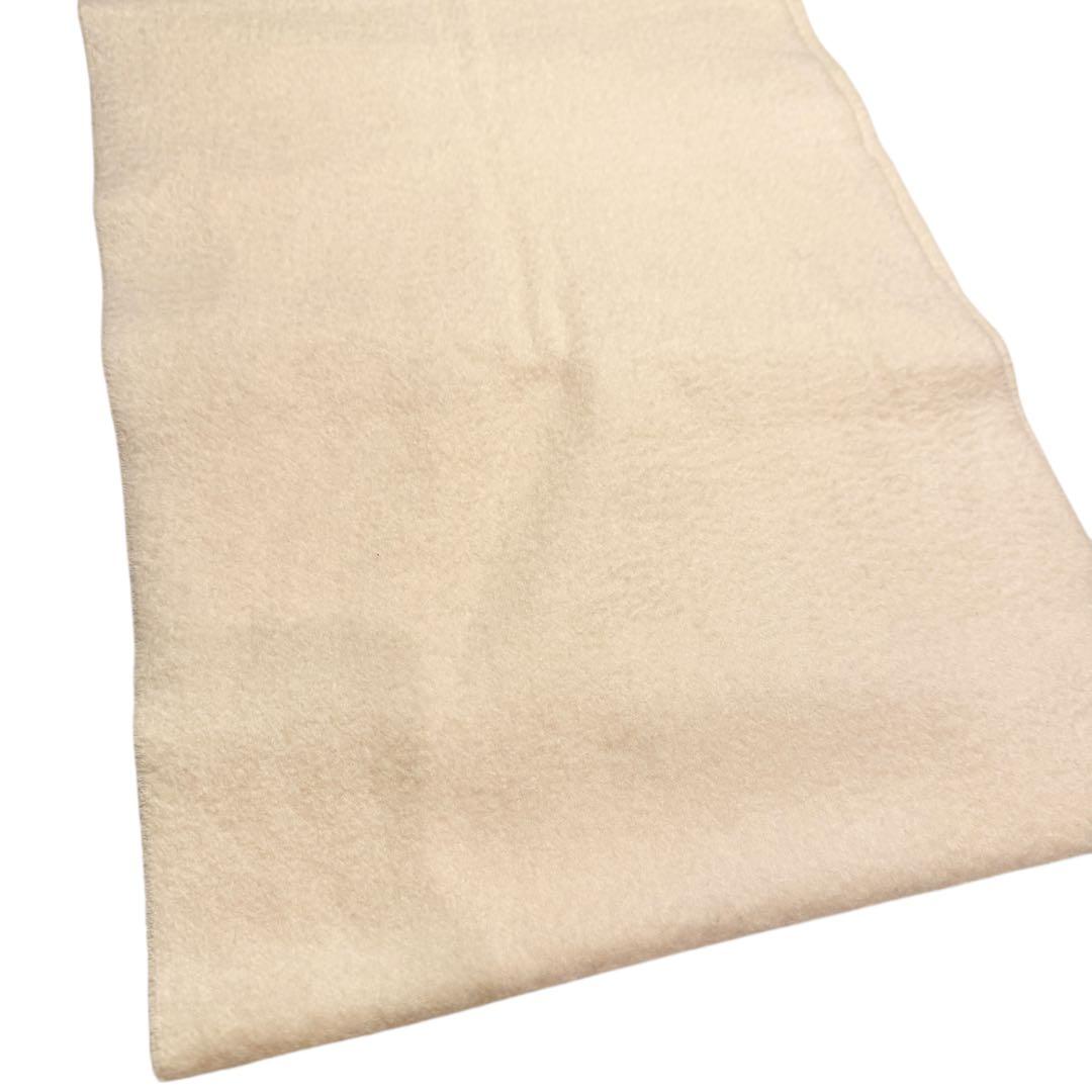 HERMES エルメス カシミヤ100% マフラー アイボリー 150×37