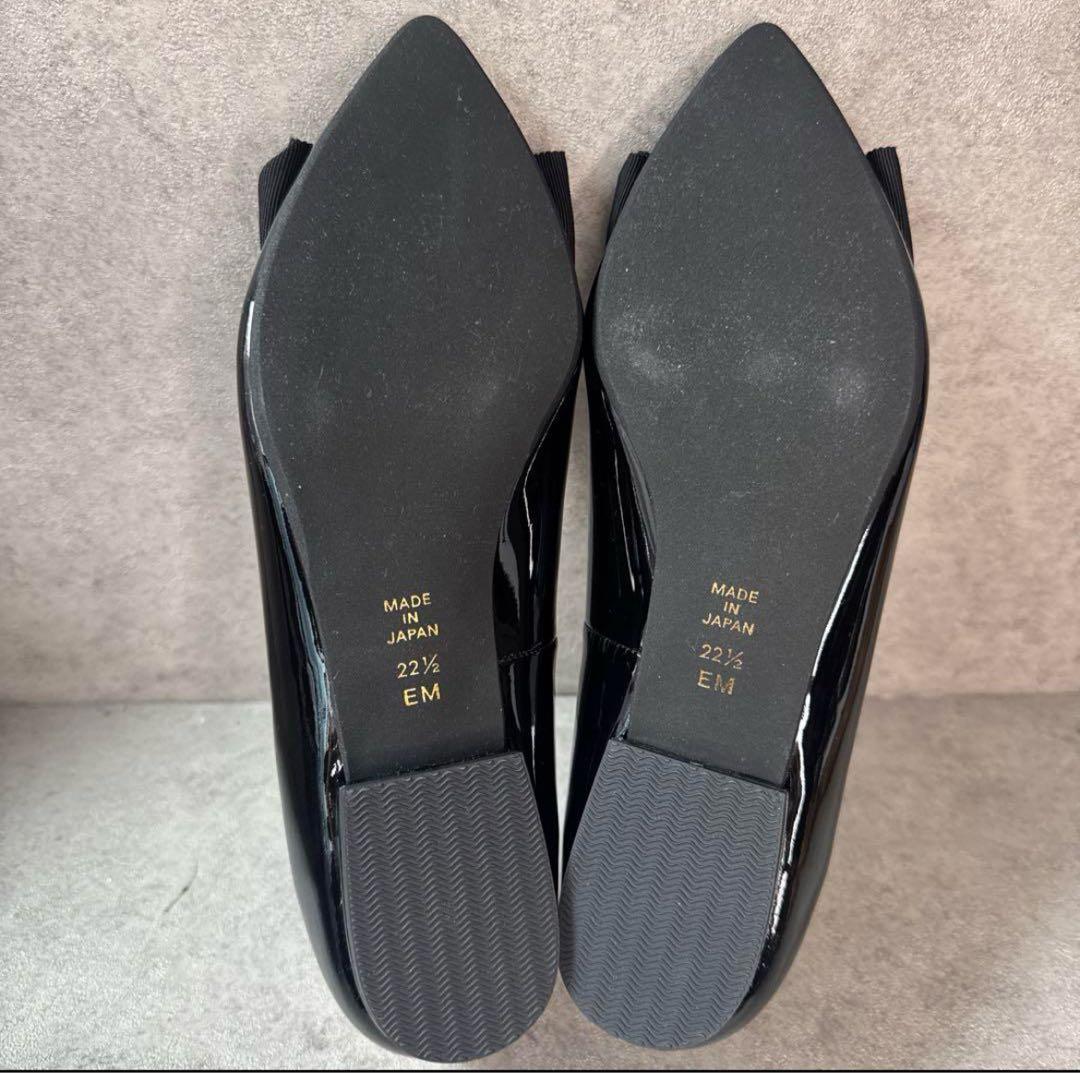 新品！ダイアナ オペラシューズ ポインテッドトゥ リボン エナメル フラット