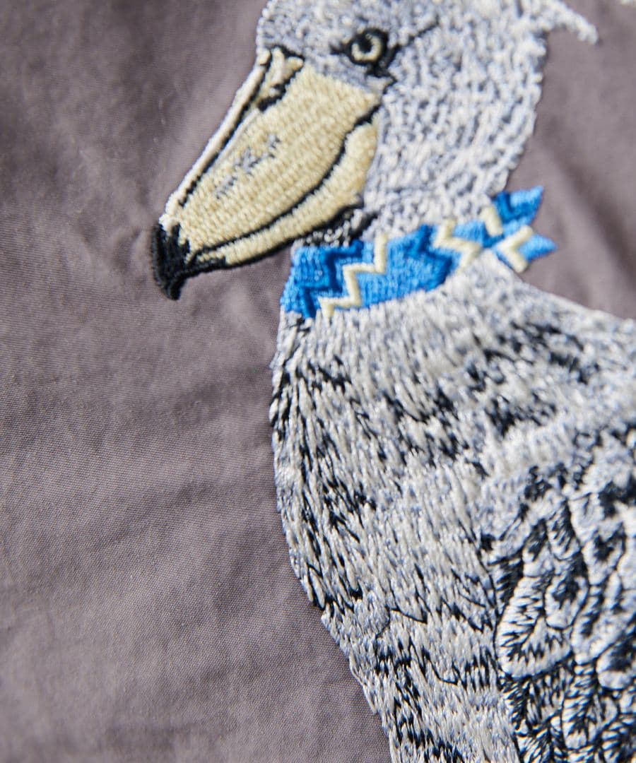 イアパピヨネ ハシビロコウ 刺しゅうトートバッグ