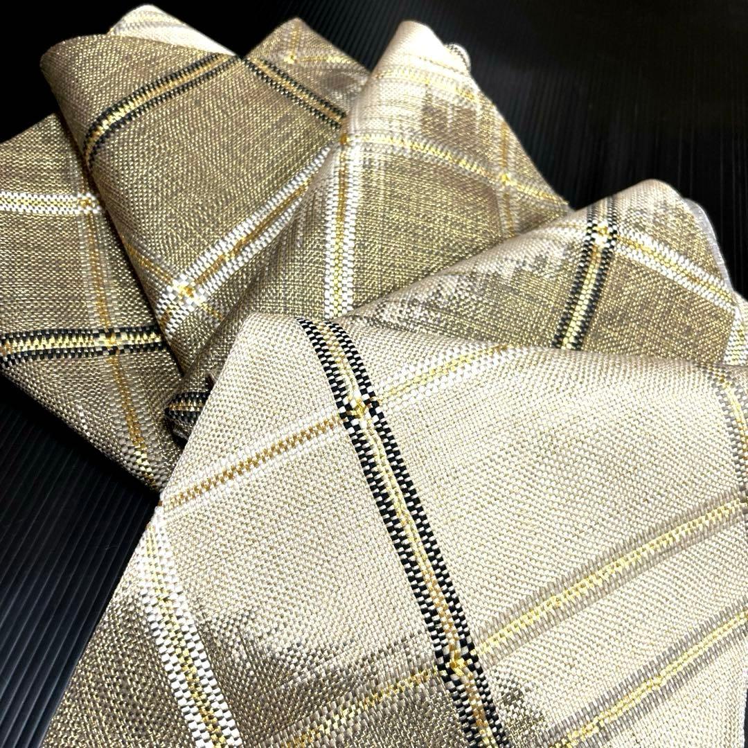 正絹　全通袋帯【ひなや工房】《ライン》