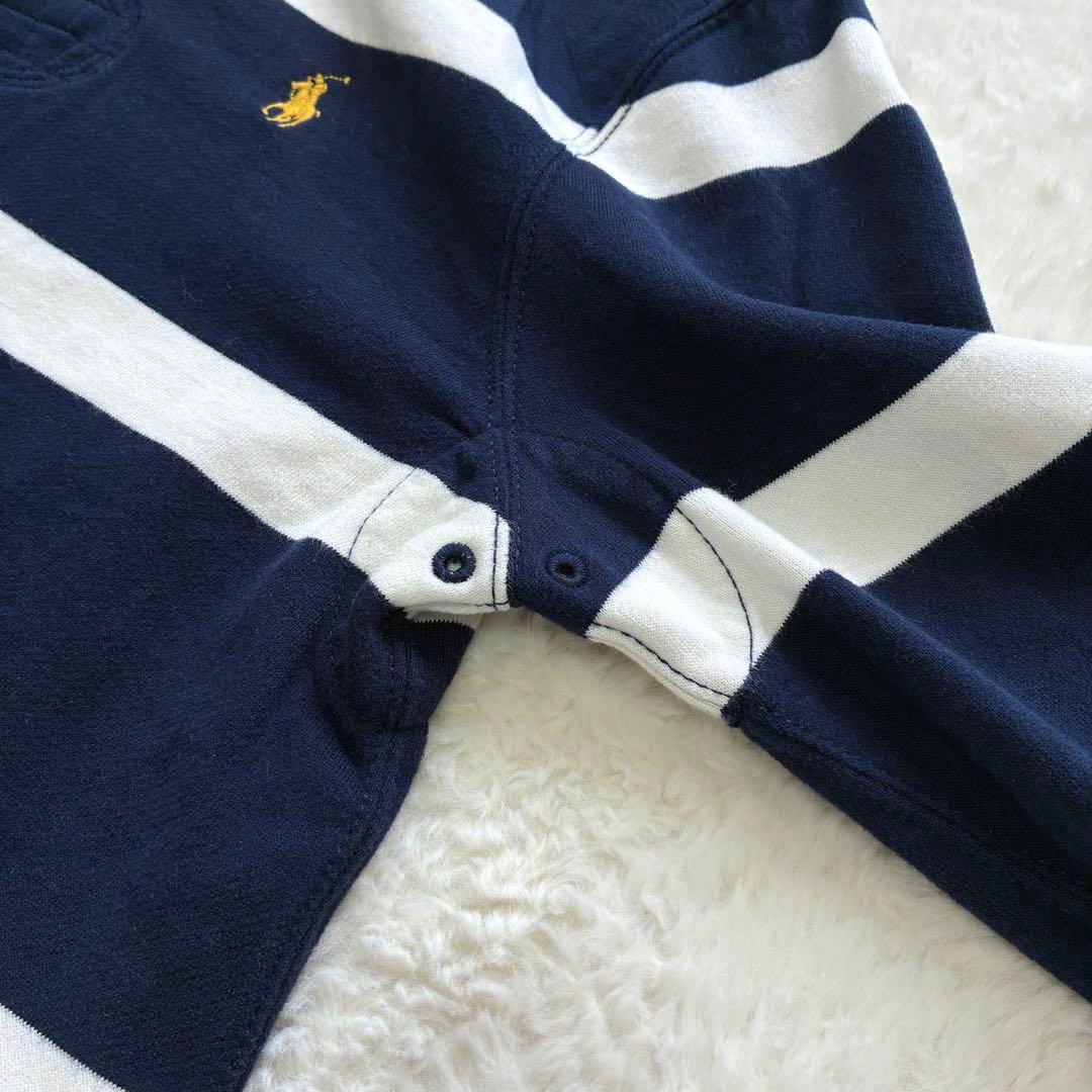 ラルフローレン 太ボーダー ラガーシャツ 常田大輝着用 紺白 XS 裏起毛