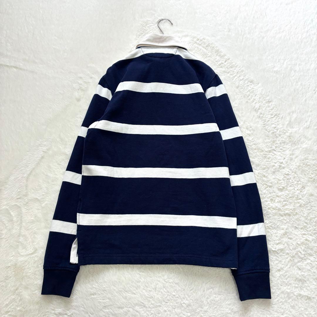 ラルフローレン 太ボーダー ラガーシャツ 常田大輝着用 紺白 XS 裏起毛