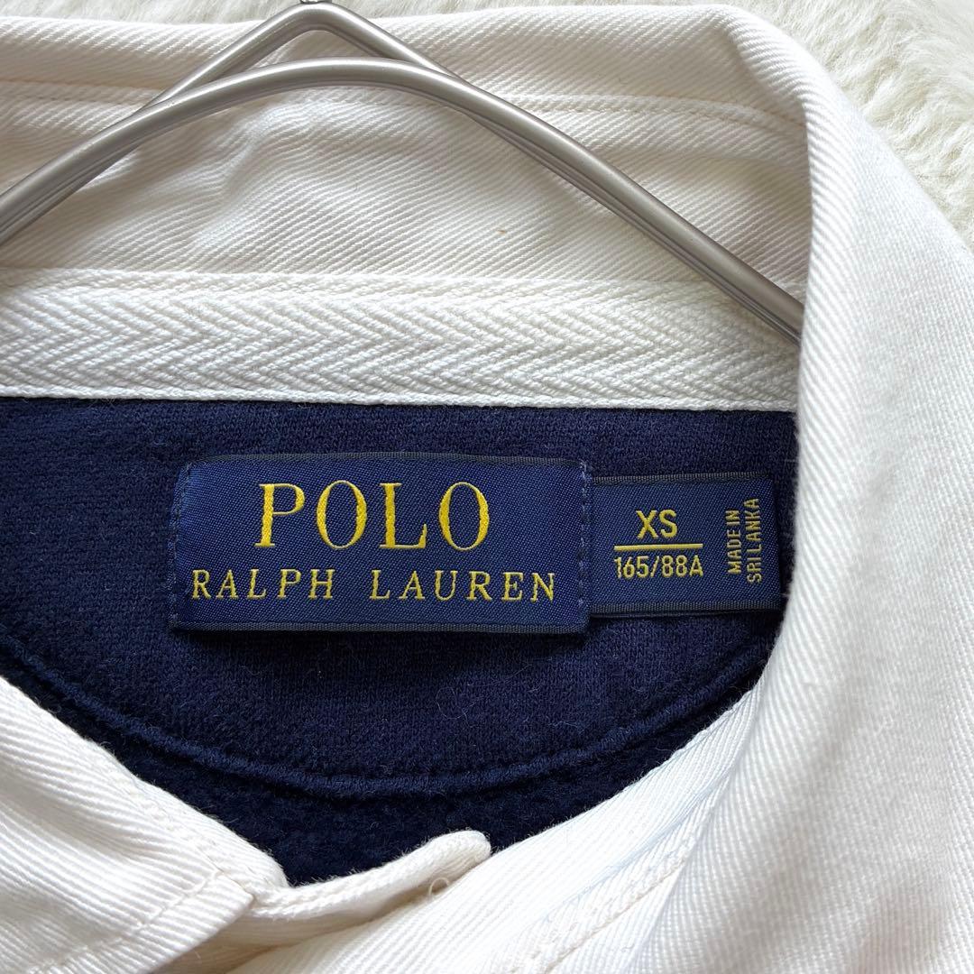 ラルフローレン 太ボーダー ラガーシャツ 常田大輝着用 紺白 XS 裏起毛