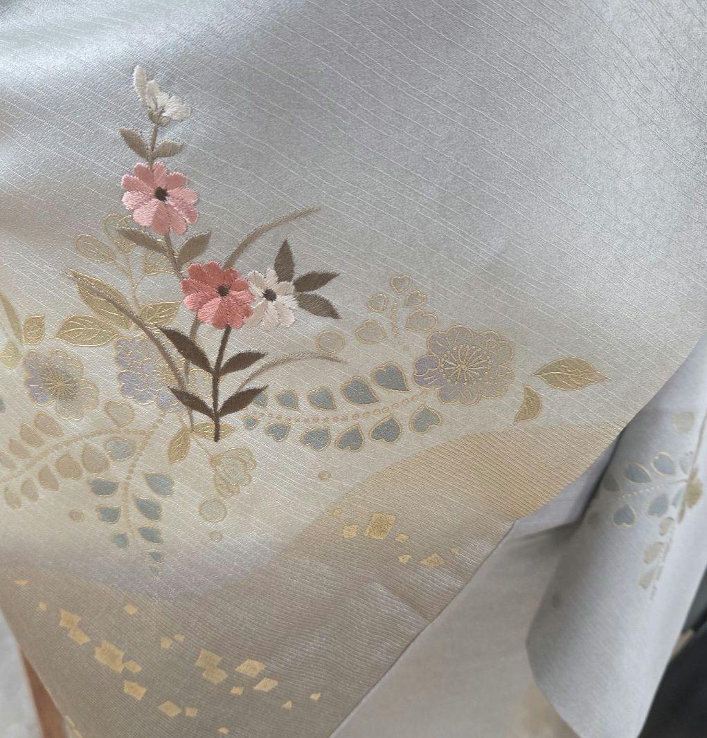 辻ケ花スワトウ付け下げ訪問着4点フルセット、着物、袋帯、帯締め、帯揚げ