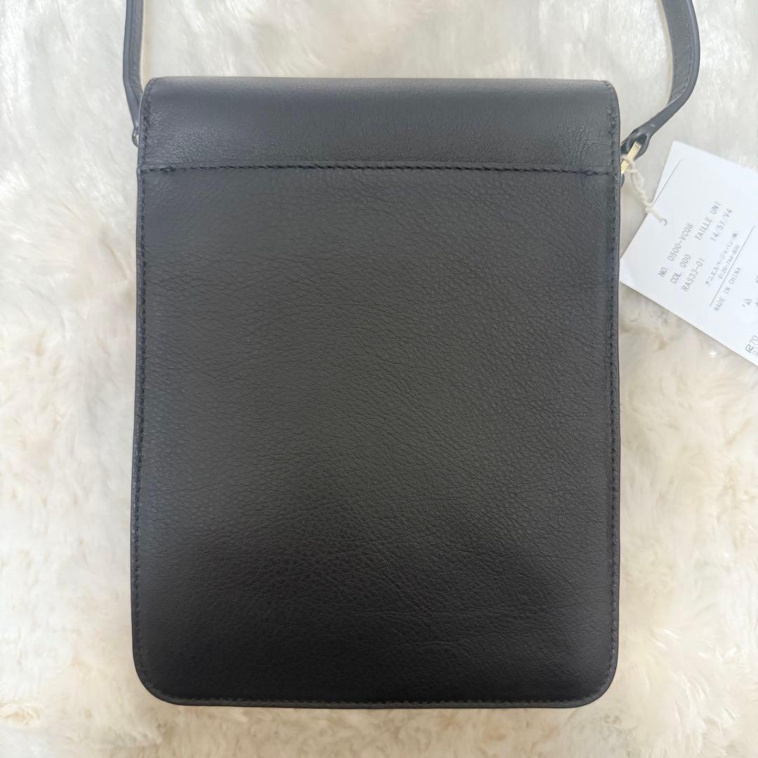 【新品未使用】アニエスベー ブラック レザーショルダーバッグ