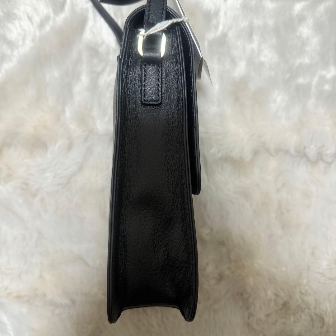 【新品未使用】アニエスベー ブラック レザーショルダーバッグ
