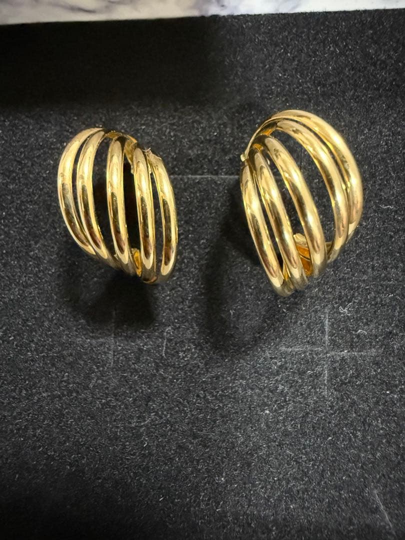 K18 2.2ｇ 5連 半フープ ピアス