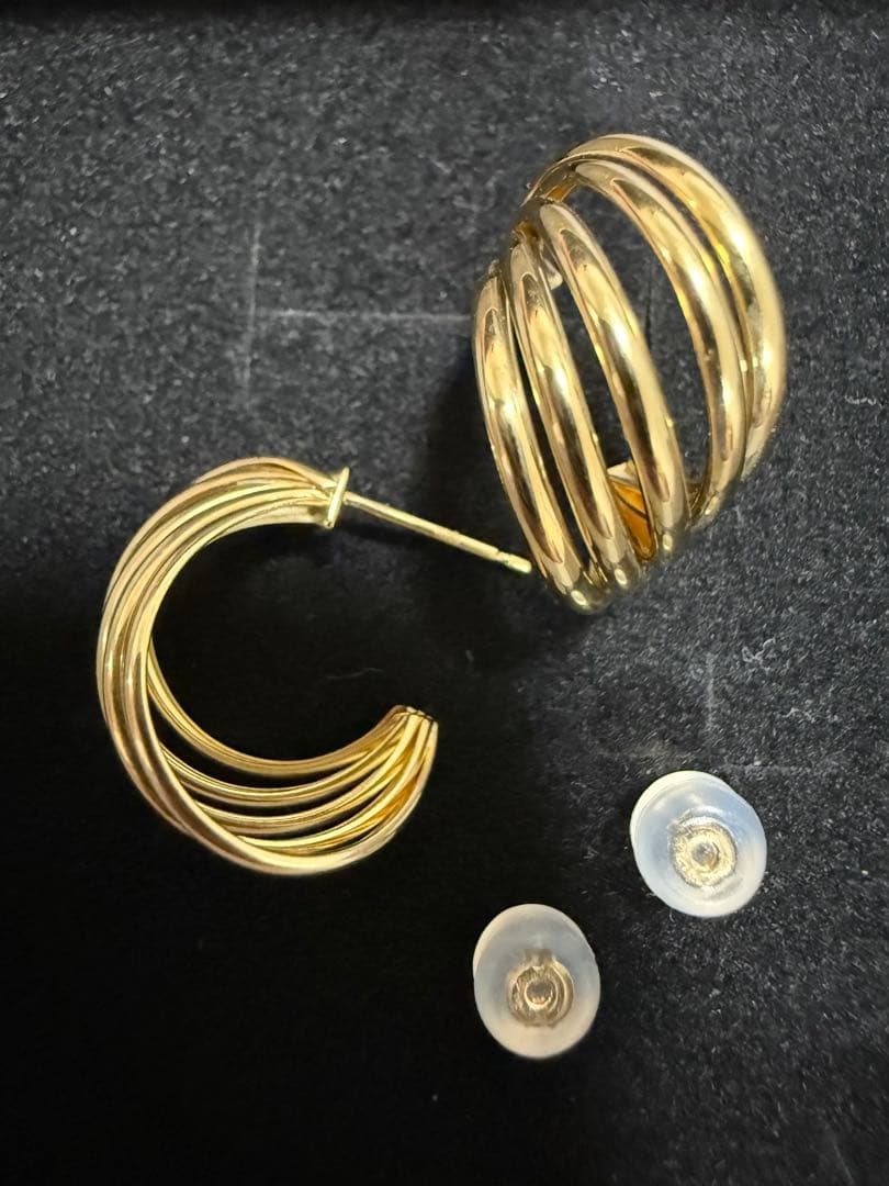 K18 2.2ｇ 5連 半フープ ピアス