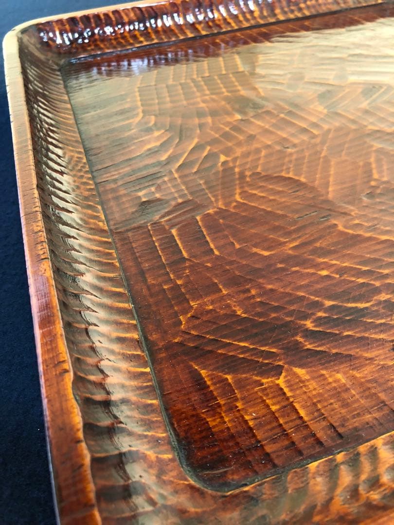 割引❣️《レ》伝統工芸 讃岐彫 四方膳10客 讃岐盆 銘々膳 木箱251024い6