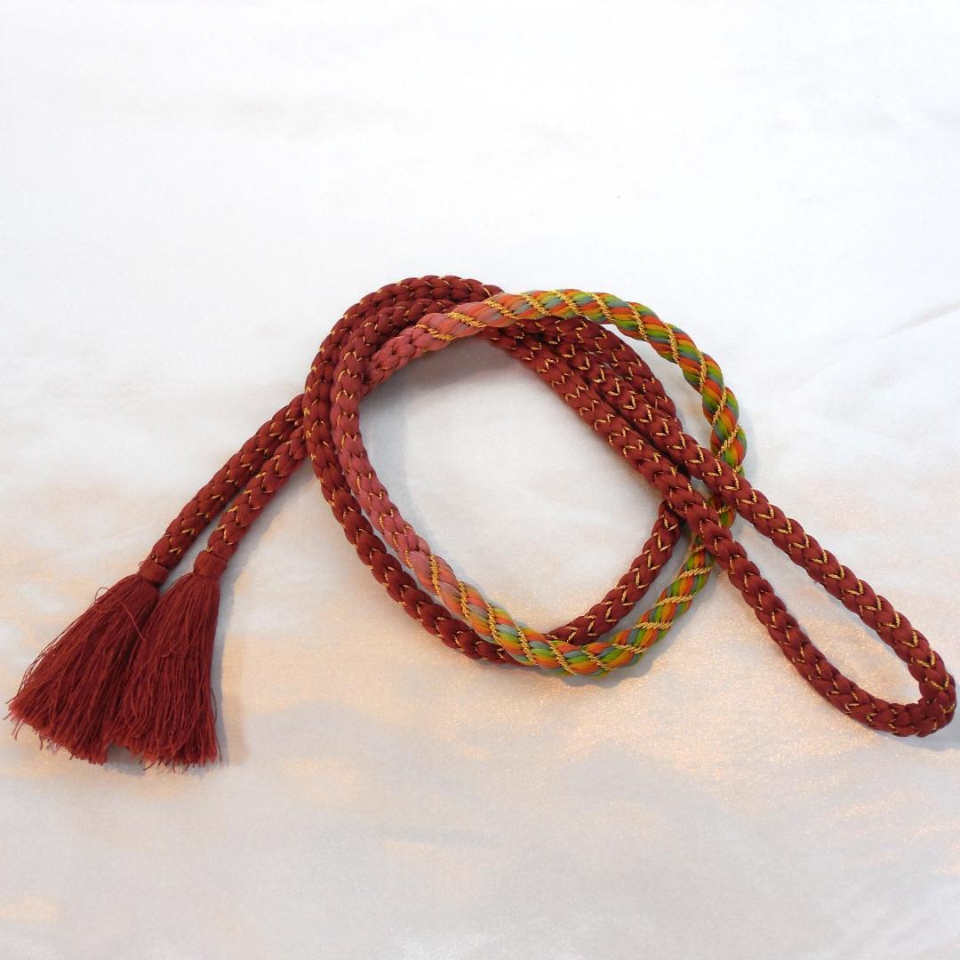 未使用品★振袖フルセット　正絹　成人式　振袖　7点セット　Lサイズ　赤系　古典柄