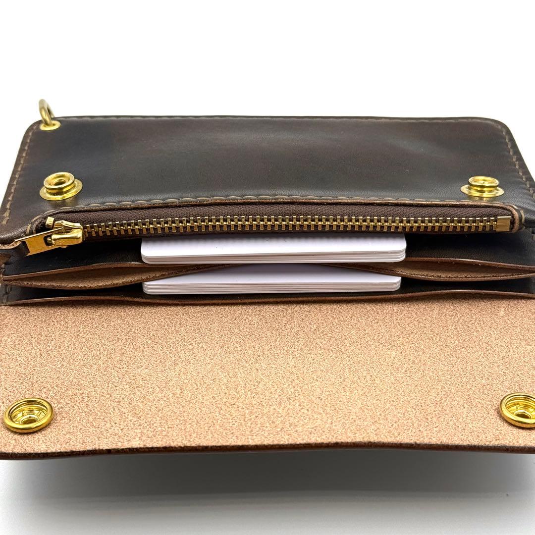 トラッカーウォレット(エイジングブラック)ヴィンテージタイプ　タロンジッパー