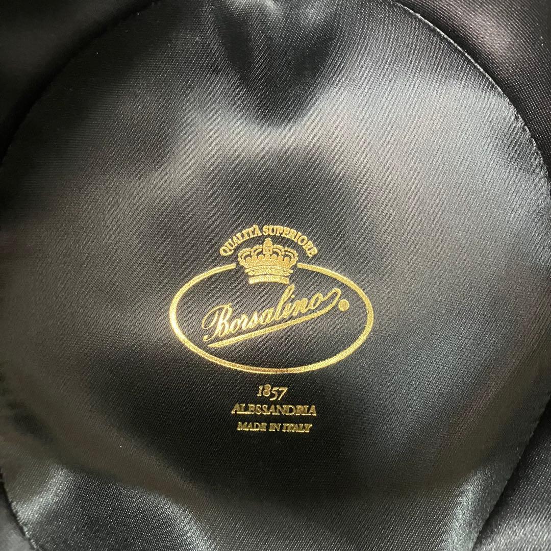 Borsalino ボルサリーノ 中折れハット ウール 黒 USA 7 1/2