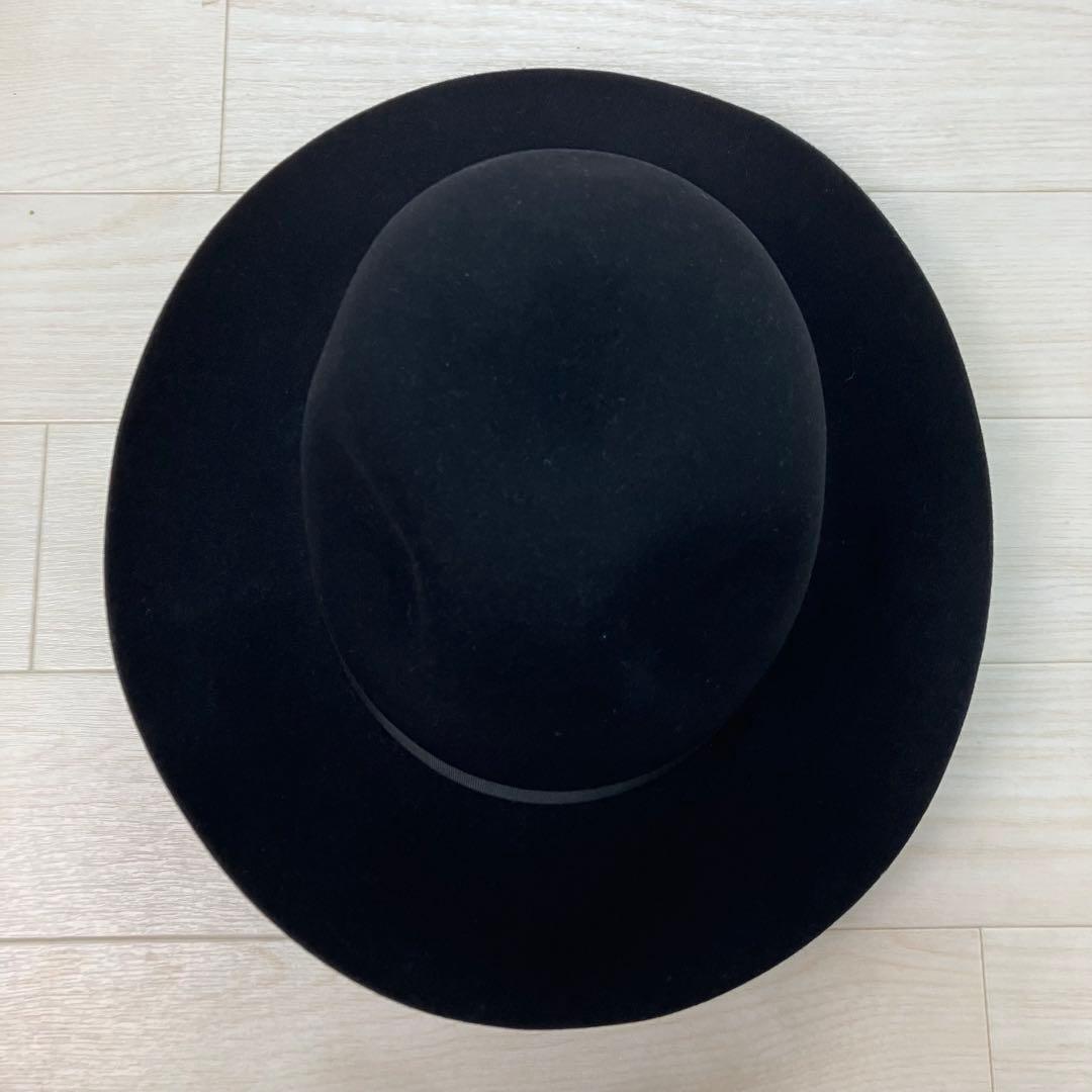 Borsalino ボルサリーノ 中折れハット ウール 黒 USA 7 1/2