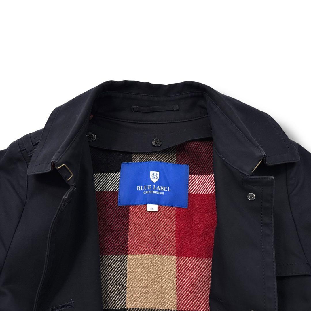 美品】ブルーレーベルクレストブリッジ　トレンチコート　ライナー　チェック　ベルト