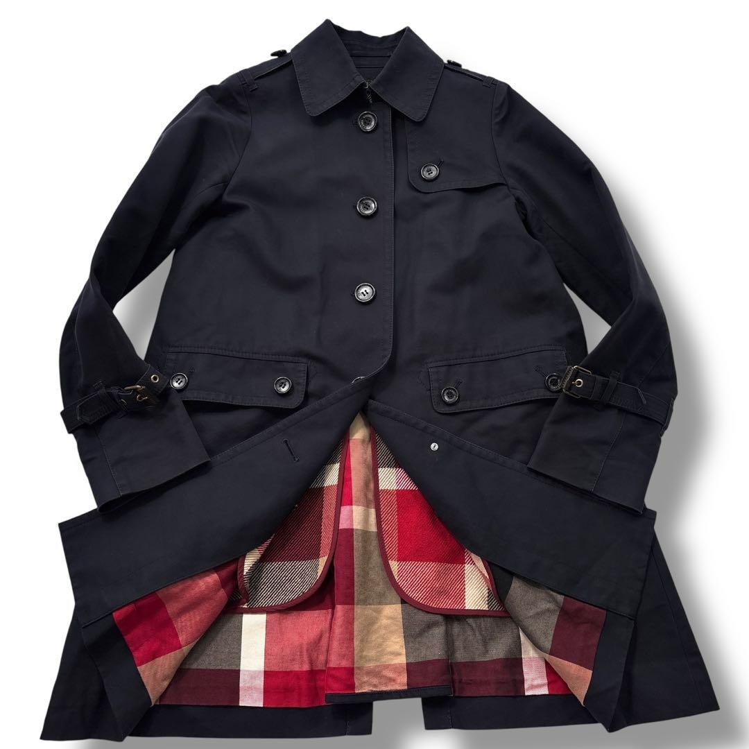 美品】ブルーレーベルクレストブリッジ　トレンチコート　ライナー　チェック　ベルト