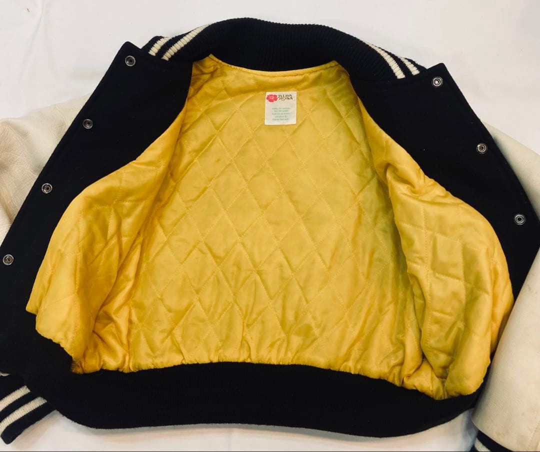 ALBAROSA牛革スタジャン希少アルバローザロゴワッペン物ブラックホワイト