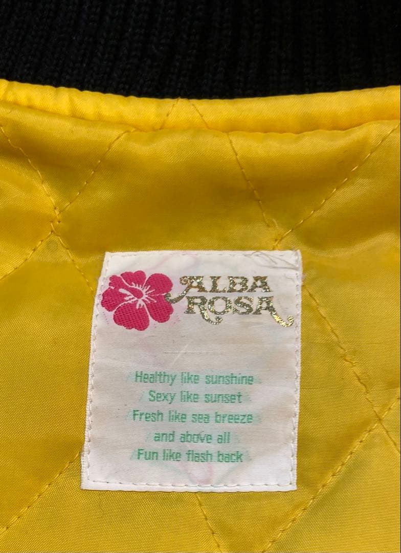 ALBAROSA牛革スタジャン希少アルバローザロゴワッペン物ブラックホワイト