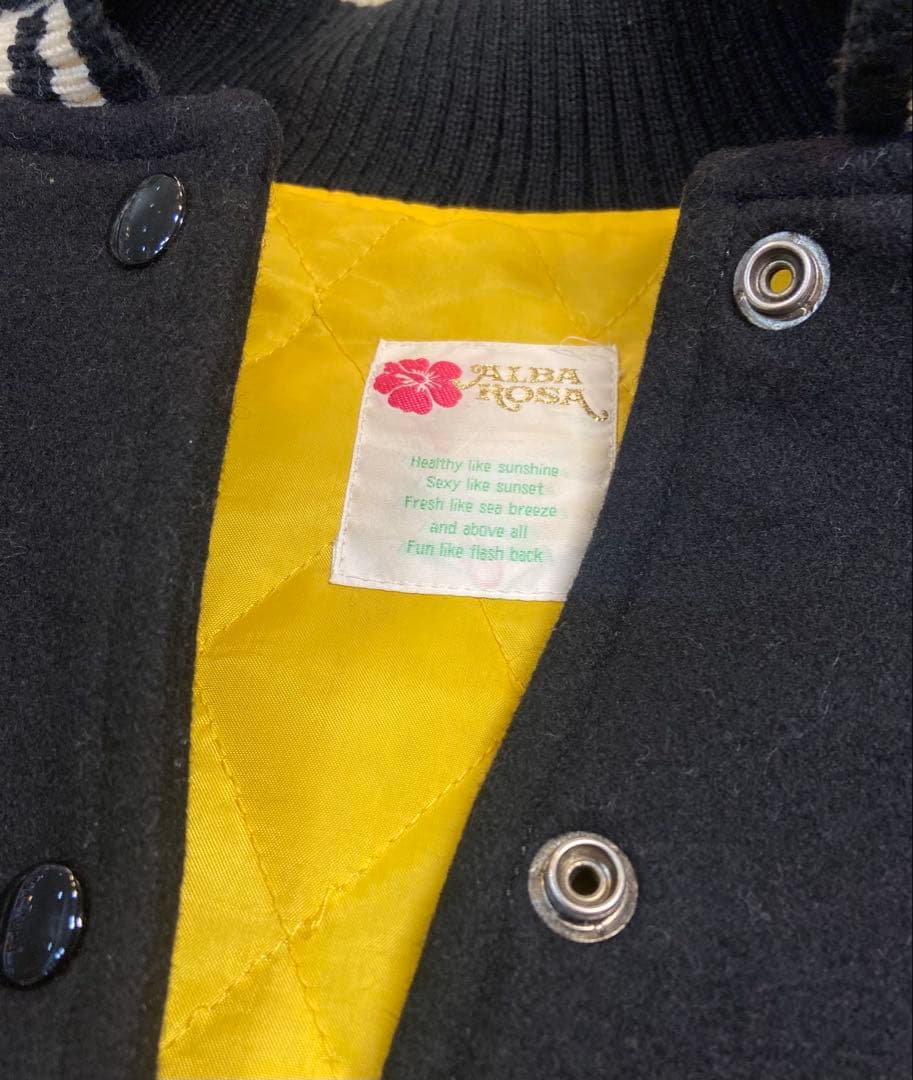 ALBAROSA牛革スタジャン希少アルバローザロゴワッペン物ブラックホワイト