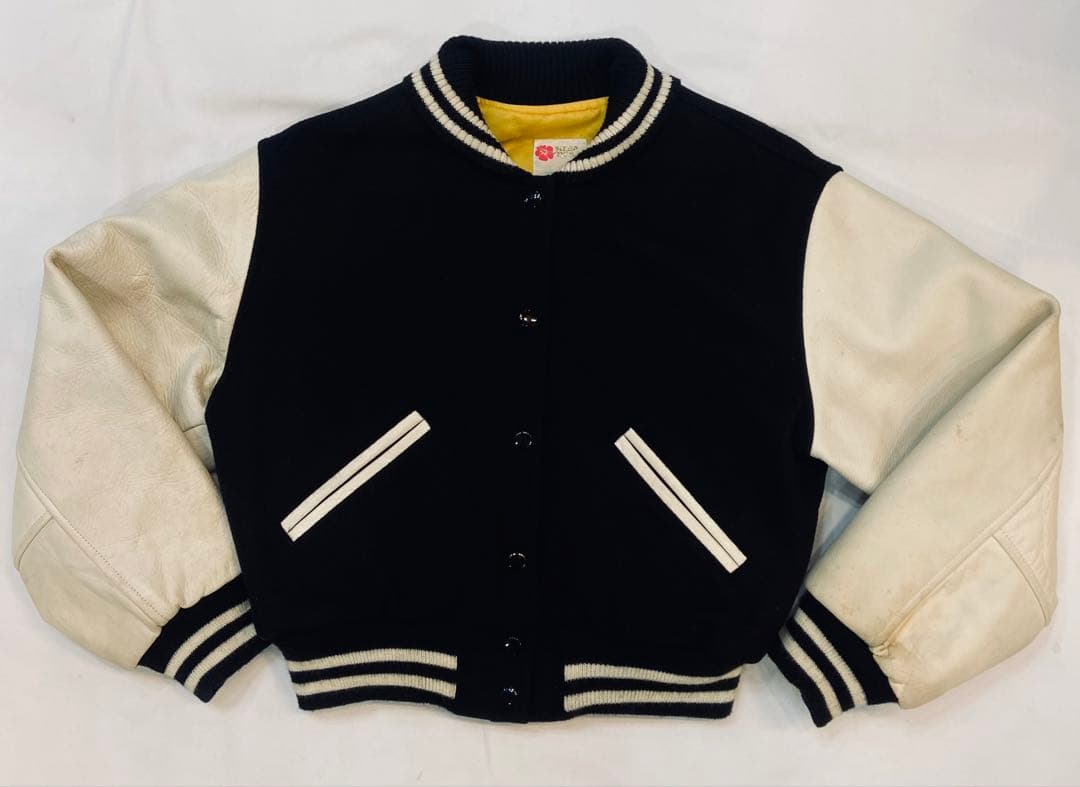 ALBAROSA牛革スタジャン希少アルバローザロゴワッペン物ブラックホワイト