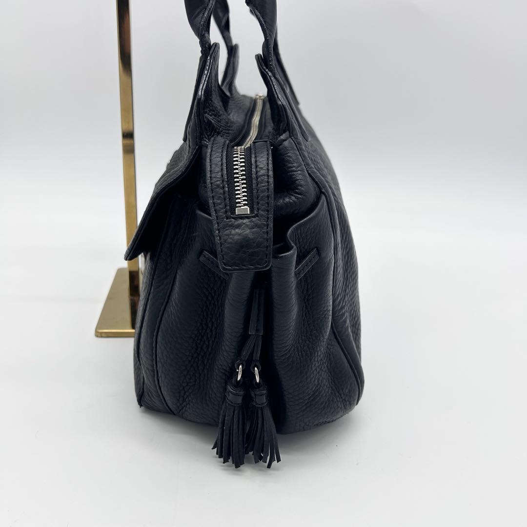 美品 コールハーン 黒 オールレザー 本革 トートバッグ 肩掛け 自立 タッセル