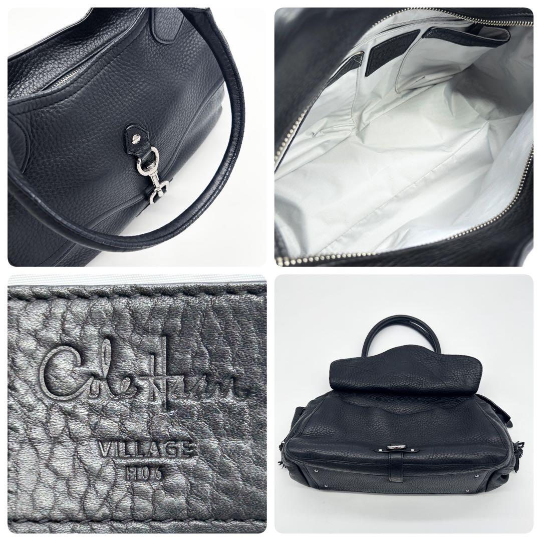 美品 コールハーン 黒 オールレザー 本革 トートバッグ 肩掛け 自立 タッセル