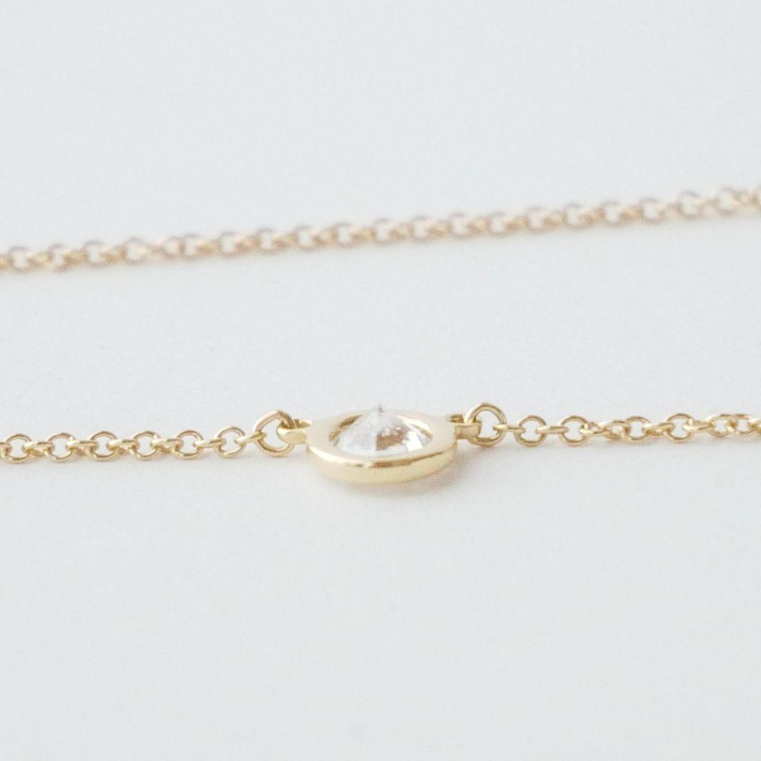 美品【ティファニー】K18YG バイザヤード　ダイヤ　0.31ct ネックレス