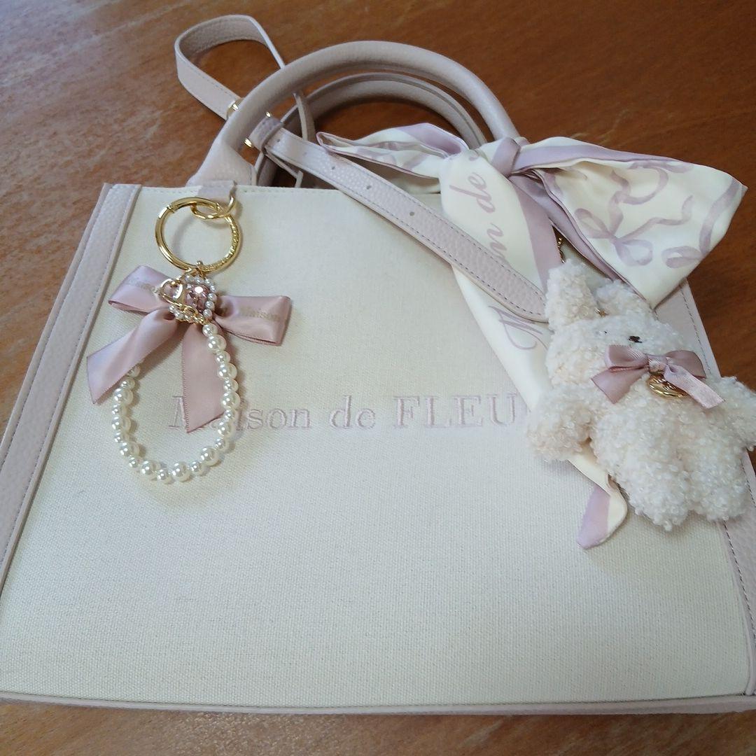Maison de FLEUR トートバッグ リボン付き