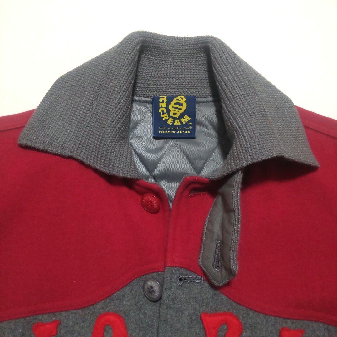 アイスクリーム 襟付きスタジャン ブランド ロゴ モンロー ワッペン ジャケット