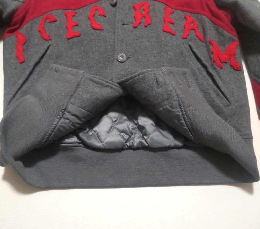 アイスクリーム 襟付きスタジャン ブランド ロゴ モンロー ワッペン ジャケット