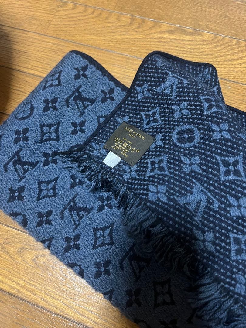 ルイヴィトン マフラー クラッシック ブルーマリーヌ モノグラム