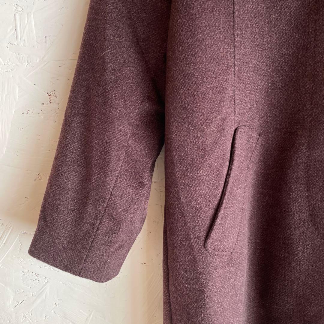 カシミヤ100%【BALMAIN】ウールロングコート　ステンカラーコート　9