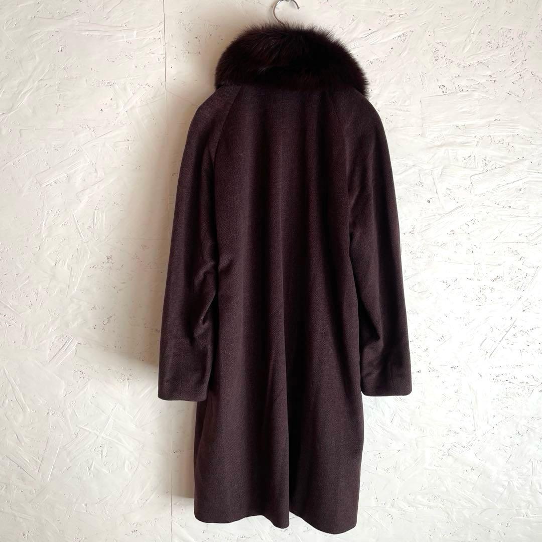 カシミヤ100%【BALMAIN】ウールロングコート　ステンカラーコート　9