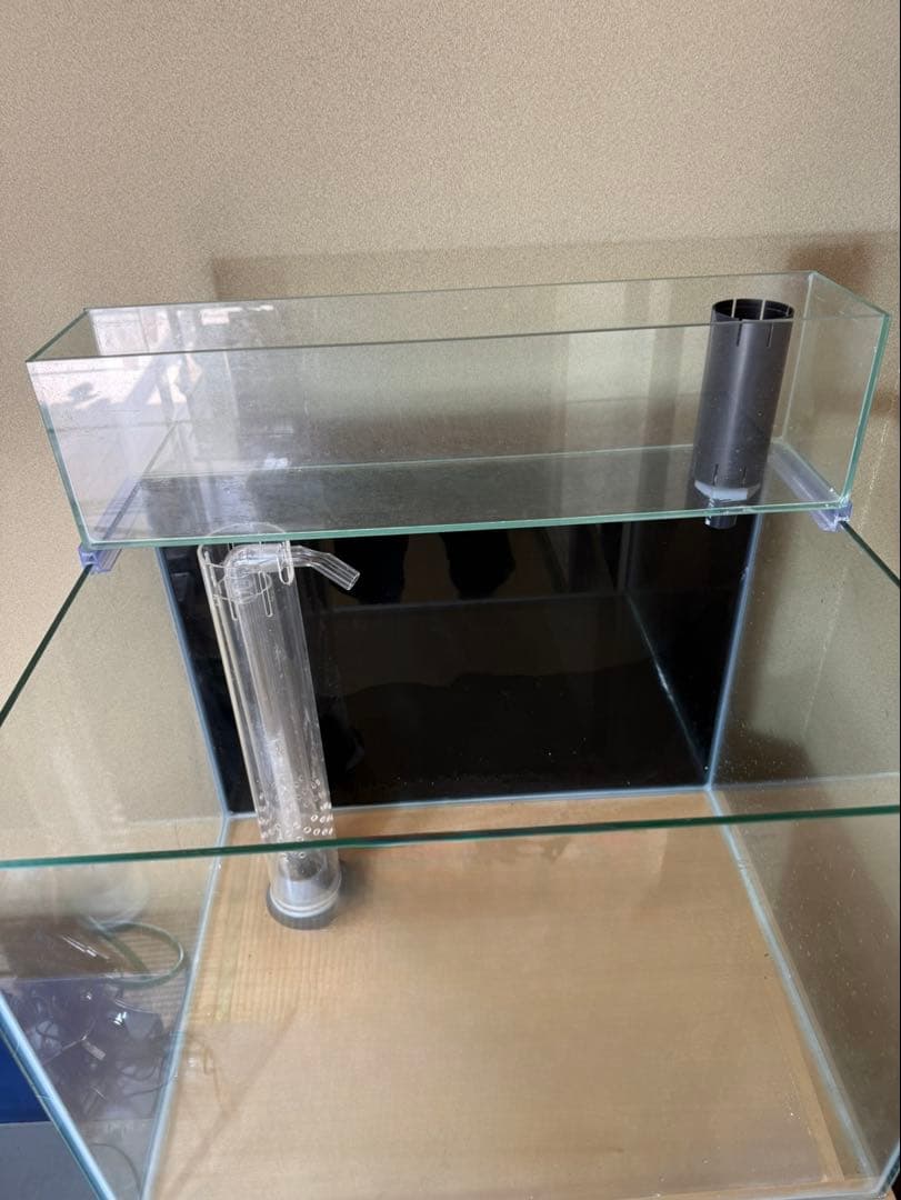 オーバーフロー水槽[60㎝]＋水槽台＋アクアリウム必需品多数 引取り限定 宮城県