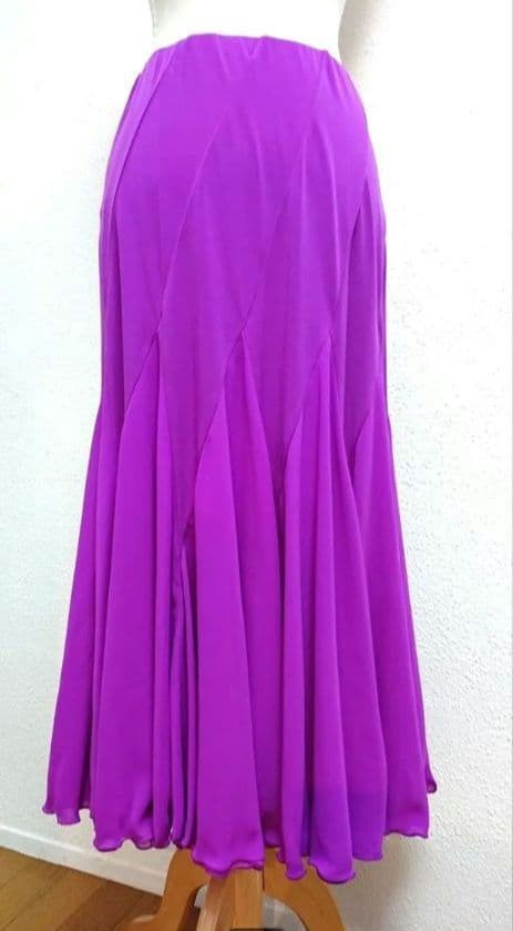 SALE☆チャコット　社交ダンス スカート L 紫 シフォン 定価45100円