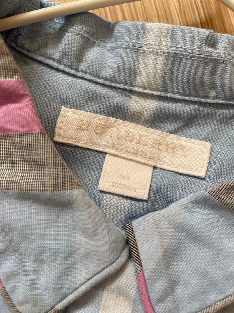 Burberry ブルーチェックワンピース3y=100㎝