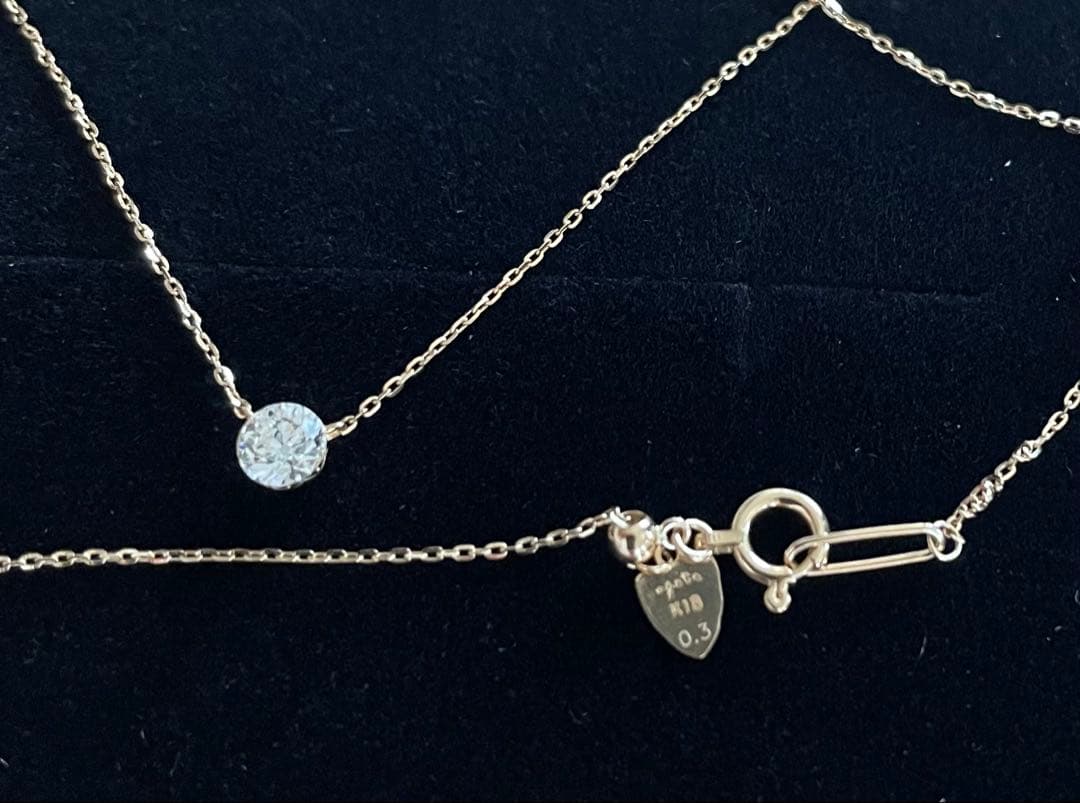 最終値下☆新品☆ageteネックレスK18ダイヤモンドネックレス0.3ct