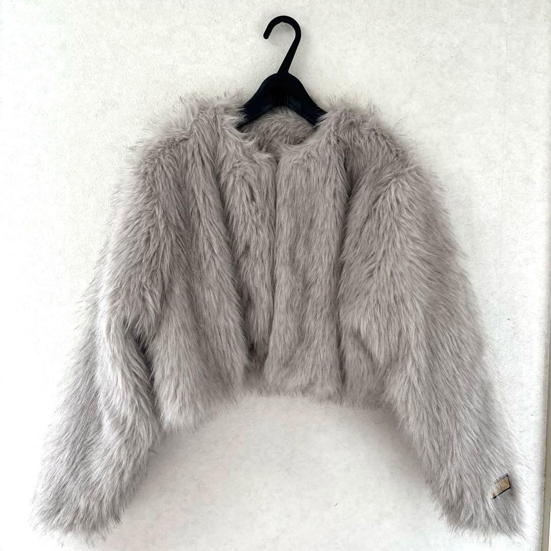 DIANTE PREMIUM ECO FUR JACKET グレー系 FREE