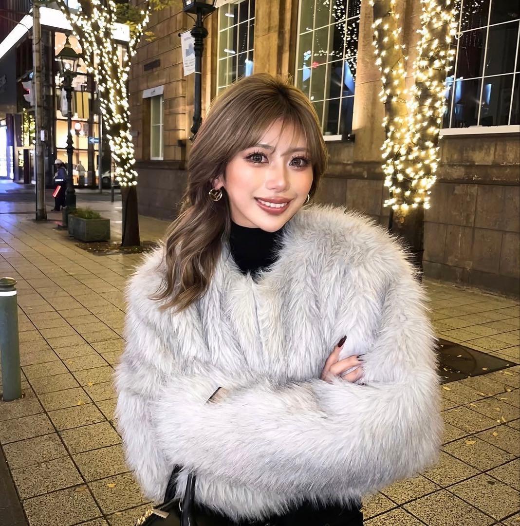 DIANTE PREMIUM ECO FUR JACKET グレー系 FREE