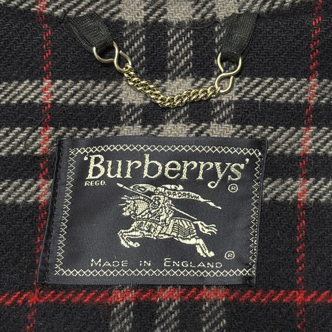 バーバリー ノバチェック ウール ロング ダッフルコート ネイビー 大きいサイズ