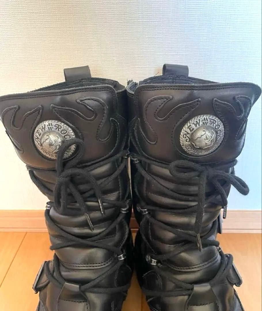 【完品】NEWROCK ファイヤーパターンブーツ サイズ42