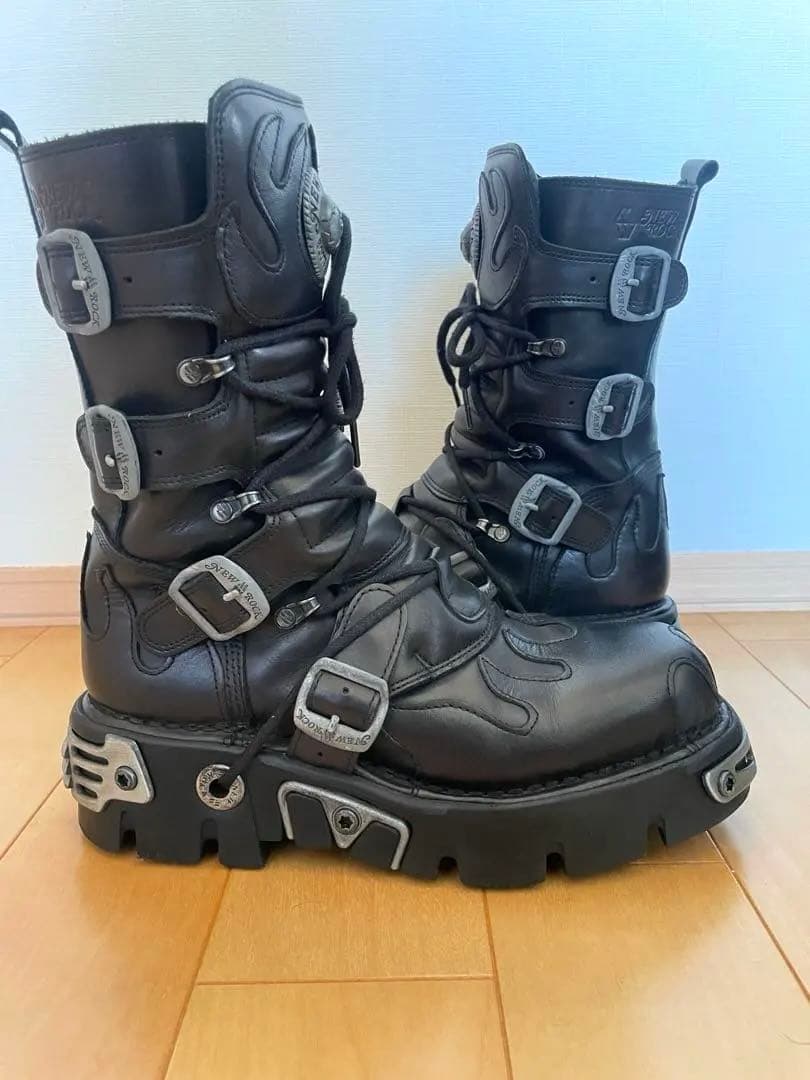 【完品】NEWROCK ファイヤーパターンブーツ サイズ42