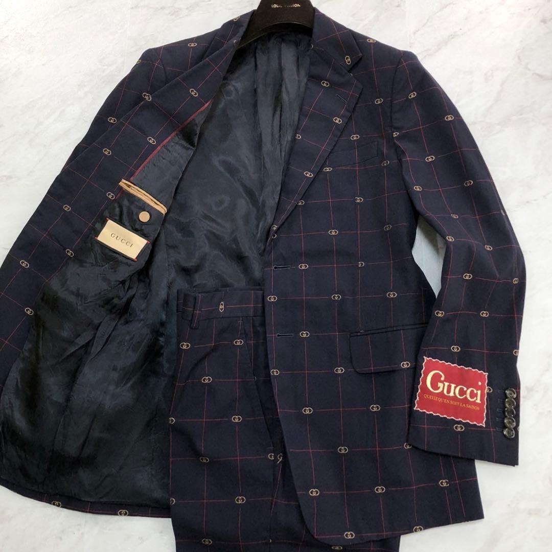 現行✨GUCCI グッチ インターロッキングGG チェックジャガード スーツ