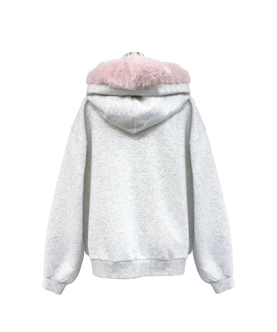 ロゼミューズFur trimming zip set up パーカー上着