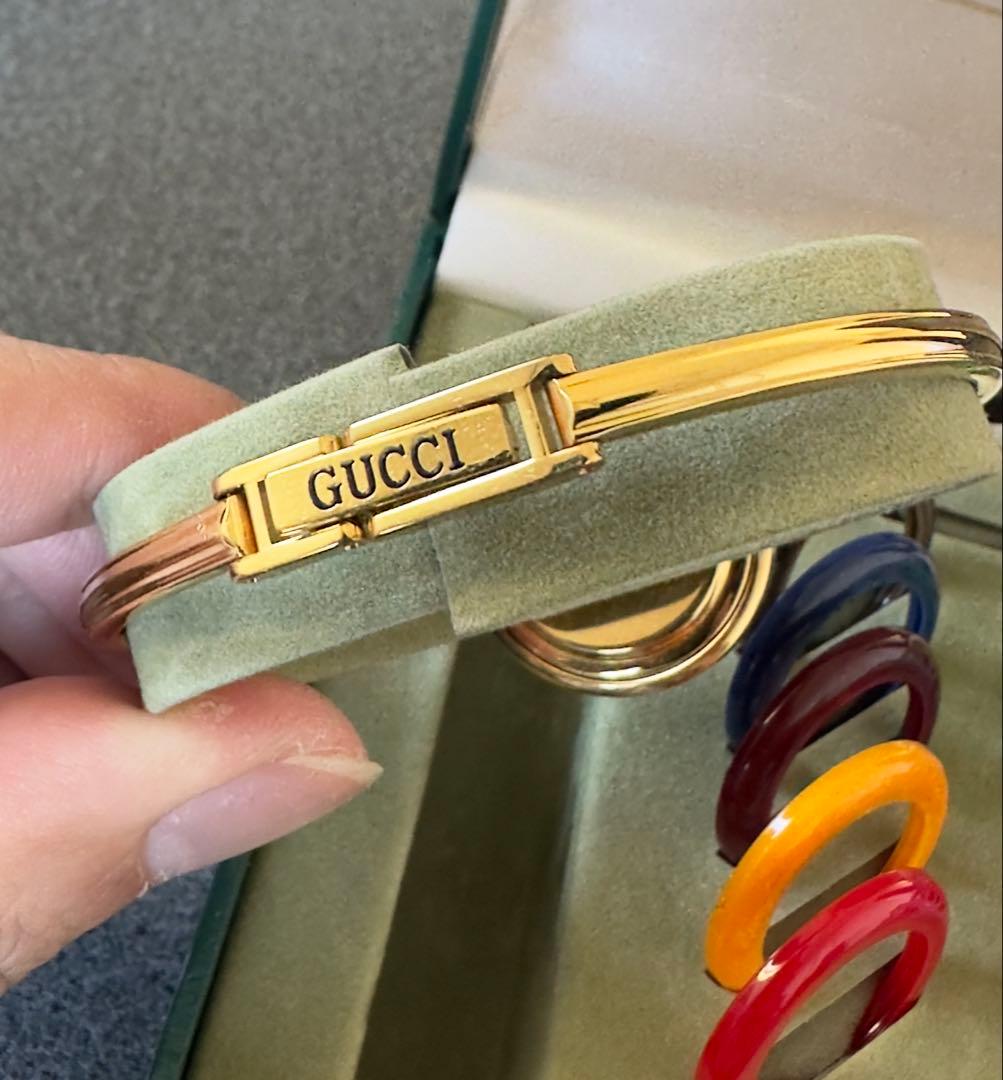 美品 グッチ 11/12.2 チェンジベゼル 12色 レディース クォーツ腕時計