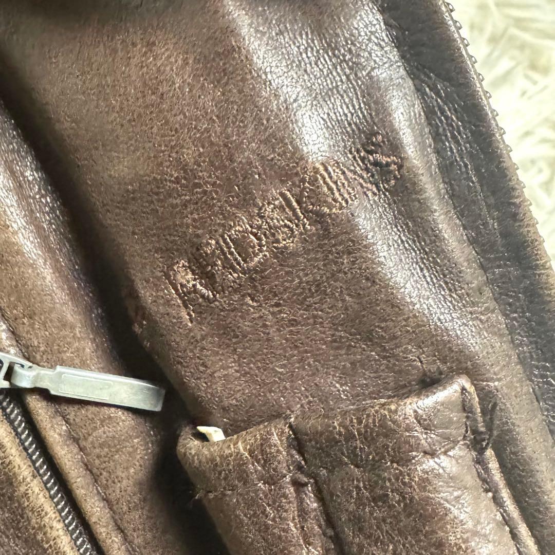 90s REDSKINS バッファローレザー フライトJKT 刺繍ロゴ　XL