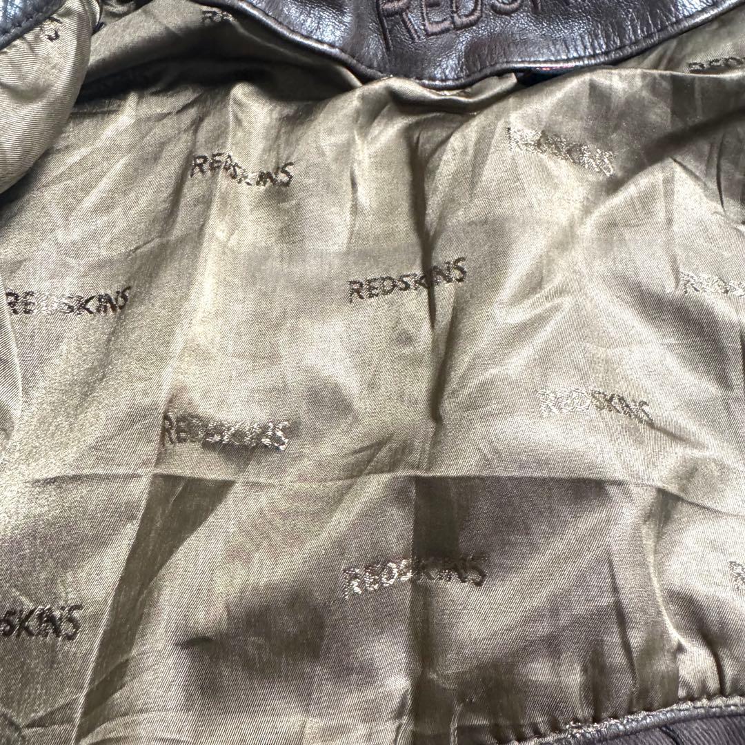 90s REDSKINS バッファローレザー フライトJKT 刺繍ロゴ　XL