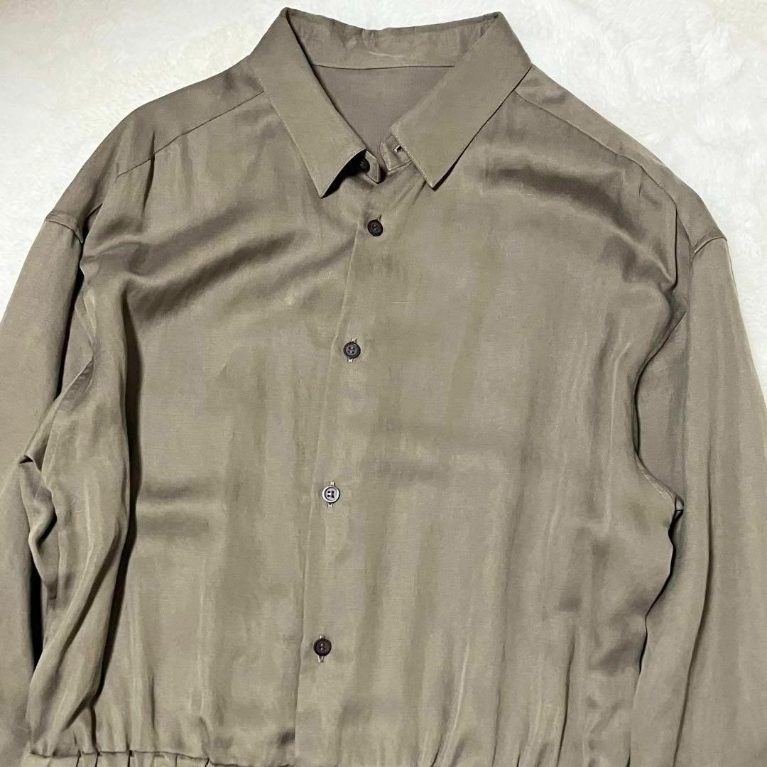未使用級 FRAMeWORK 24年 リネン混 オールインワン シャツ 38 紐