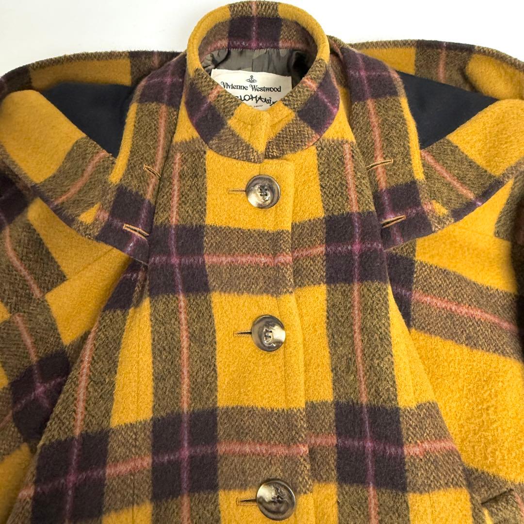 Vivienne Westwood 魔女フード チェック柄 ウール コート 38