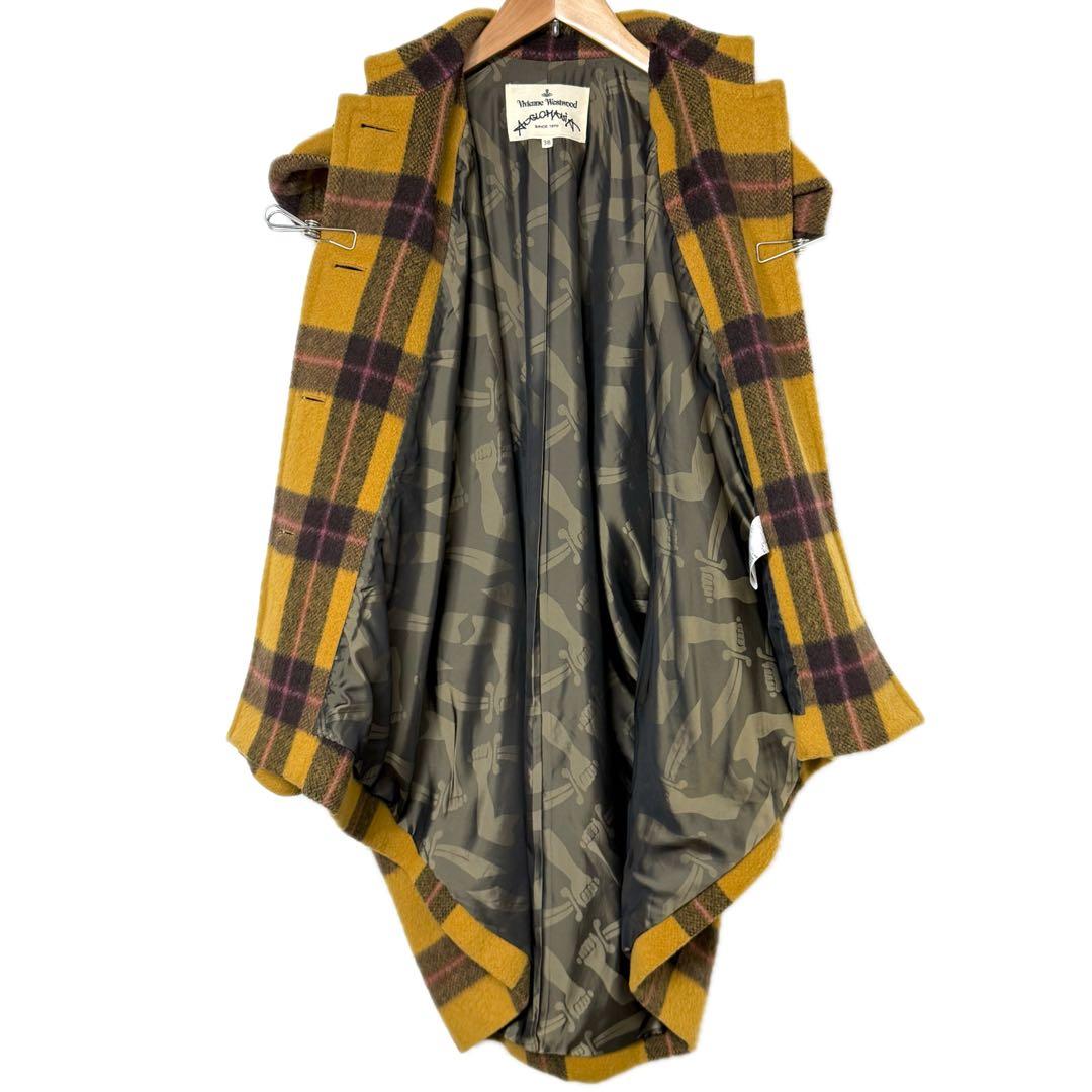 Vivienne Westwood 魔女フード チェック柄 ウール コート 38