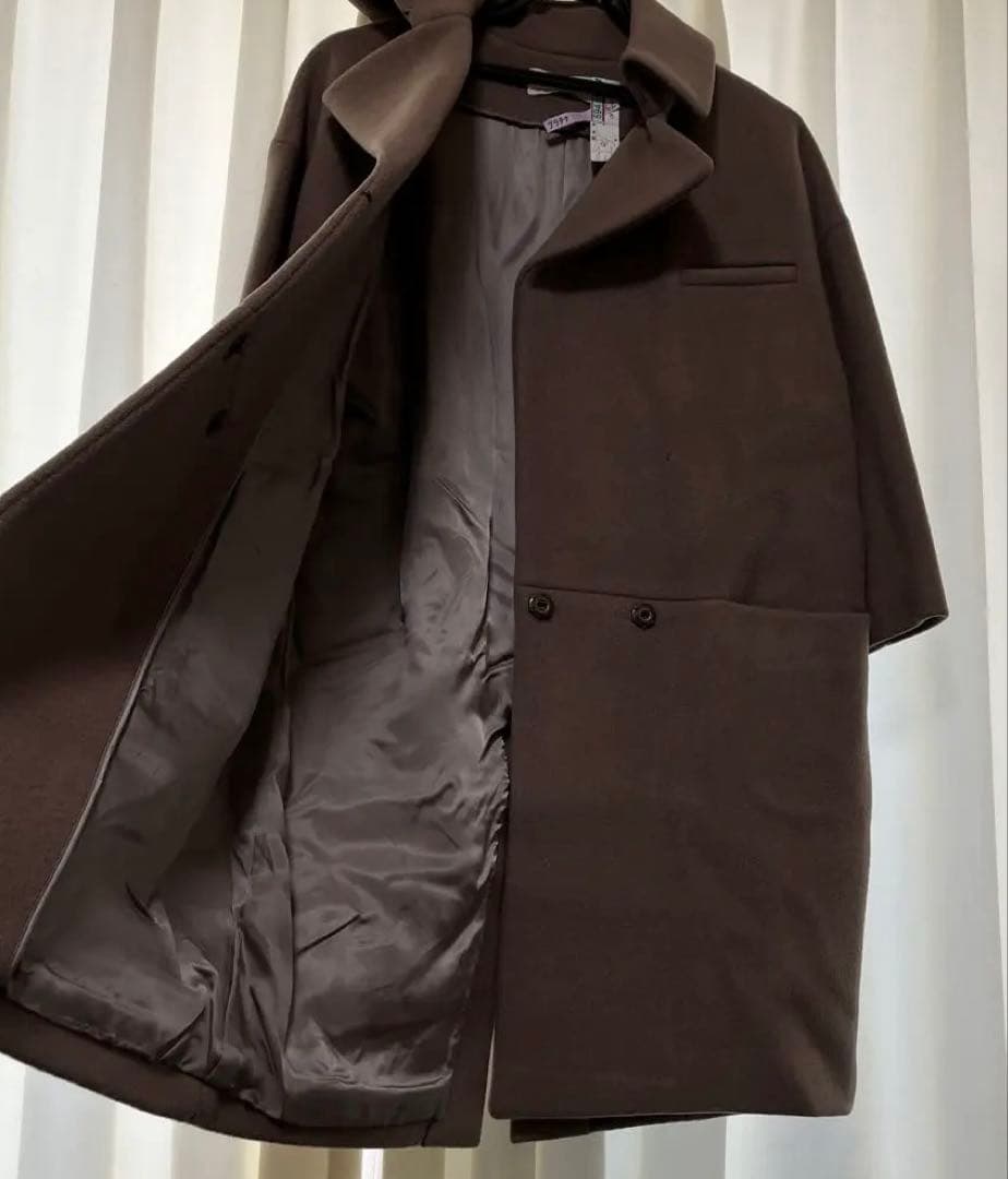 CYCLAS サイズ36 メルトンビーバーコート ブラウン ベージュ